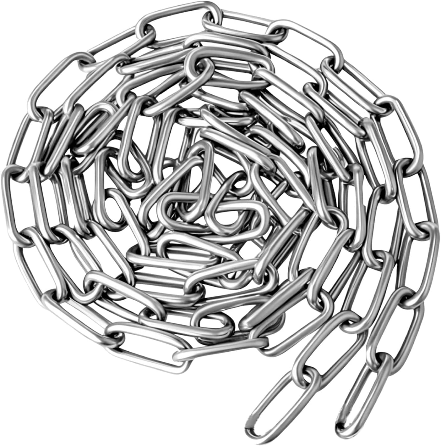 – 2PCS Silver Chains Stainless Steel Chain Swing Chain for Gate Lock for Outdoor Fences, Pet Cages, Horse Goat Cow Corral Supplies（3cm 1m）
