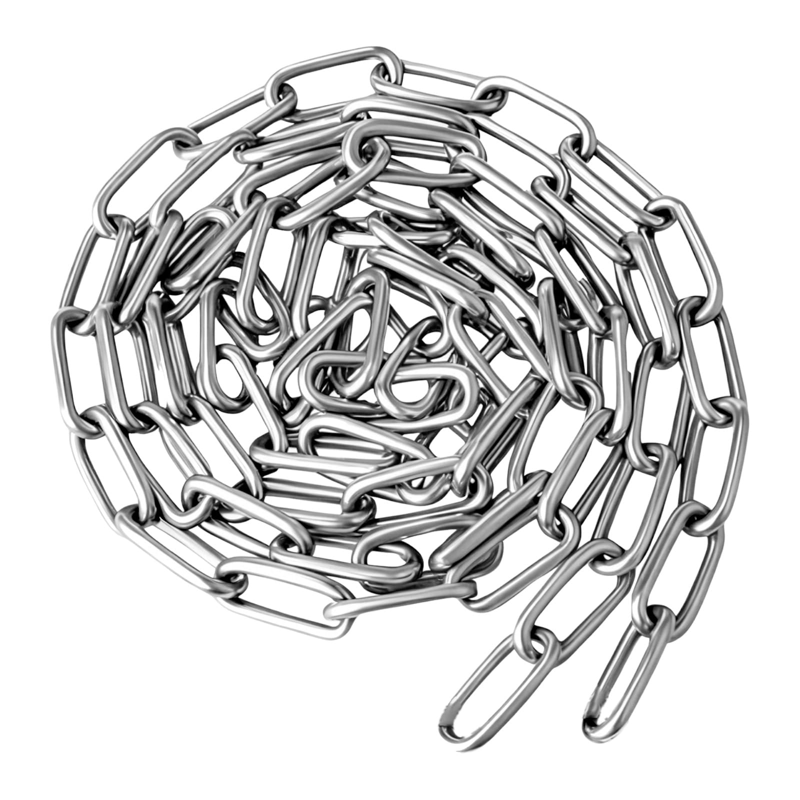 2PCS Silver Chains Stainless Steel Chain Swing Chain for Gate Lock for Outdoor Fences, Pet Cages, Horse Goat Cow Corral Supplies（3cm 1m）