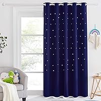 Vista 20 de NICETOWN - Cortinas para habitación de niños con estrellas de corte láser, cortinas de ventana opacas para guardería para bloquear la luz y reducir