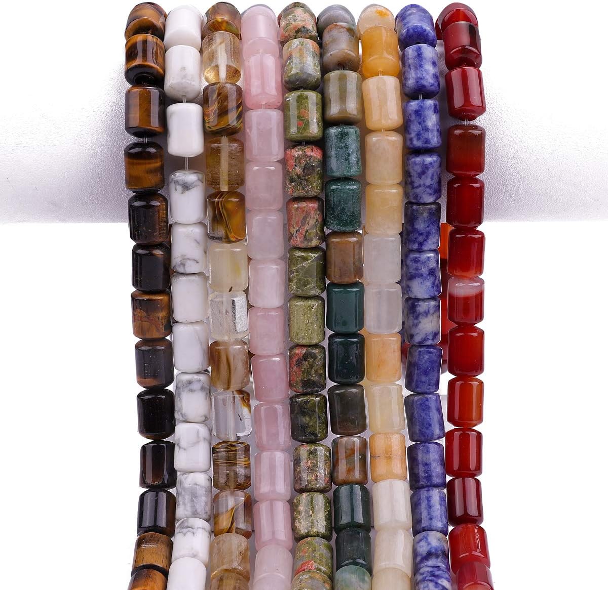 Natural Indian Agate Cylinder Stone Loose Semi Gemstone Beads for Jewelry Making 10mmx14mm 38cm - Image 6
