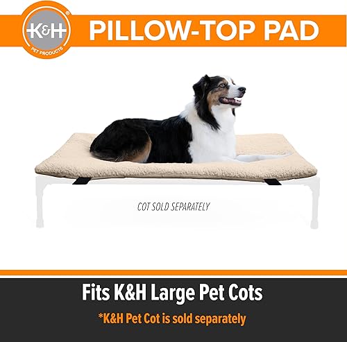 Miniatura 9 de K&H Pet Products Almohadilla original de microforro polar para perro para cama elevada para perro, almohadilla portátil para la cuna para perro,
