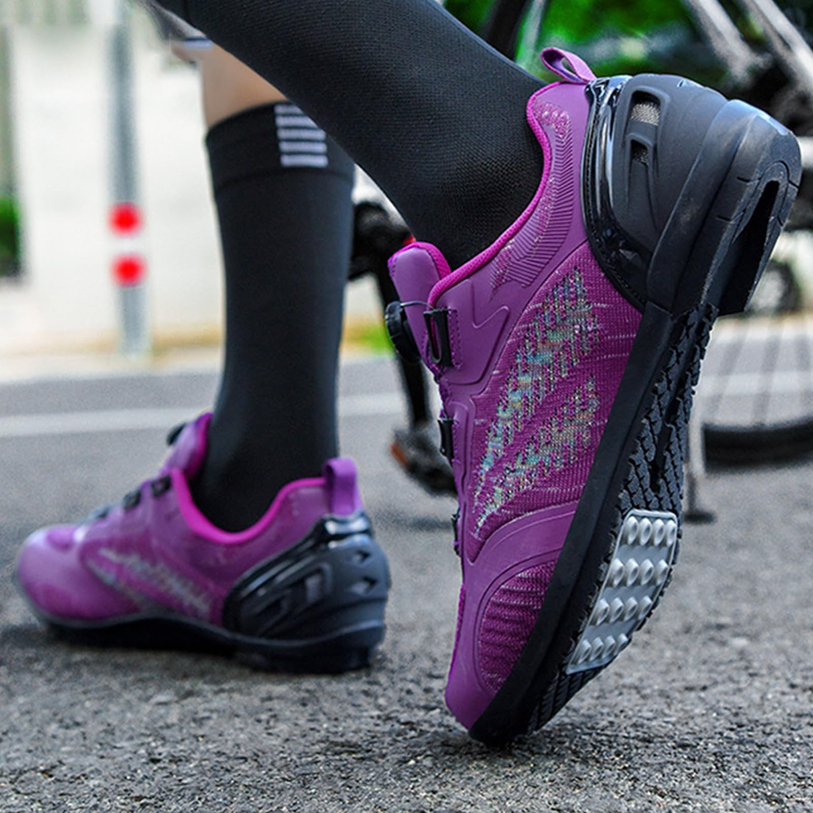 Scarpe da Ciclismo MTB da Donna compatibili con tacchette Peloton SPD Arc Look Delta, Scarpe Ginnastica per Bici Corsa, Mountain Bike e Spinning Indoor con 3 Stili di Suola