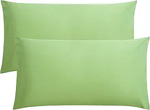 FLXXIE 2 Pack Microfiber King Pillow Cases, 1800 Super Soft Pillowcases with Envelope Closure, Wrinkle, Fade and Stain Resistant Pillow Covers, 20x36, Sage Green