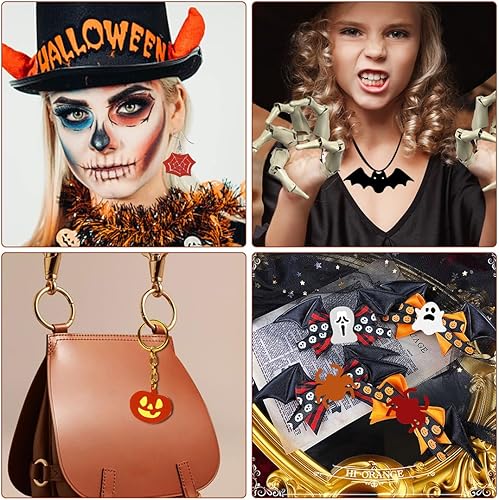 Miniatura 2 de Voyyphixa 3 moldes de resina de Halloween, calabaza, murciélago, araña, joyería, moldes de silicona, moldes para aretes, adornos de terror, moldes