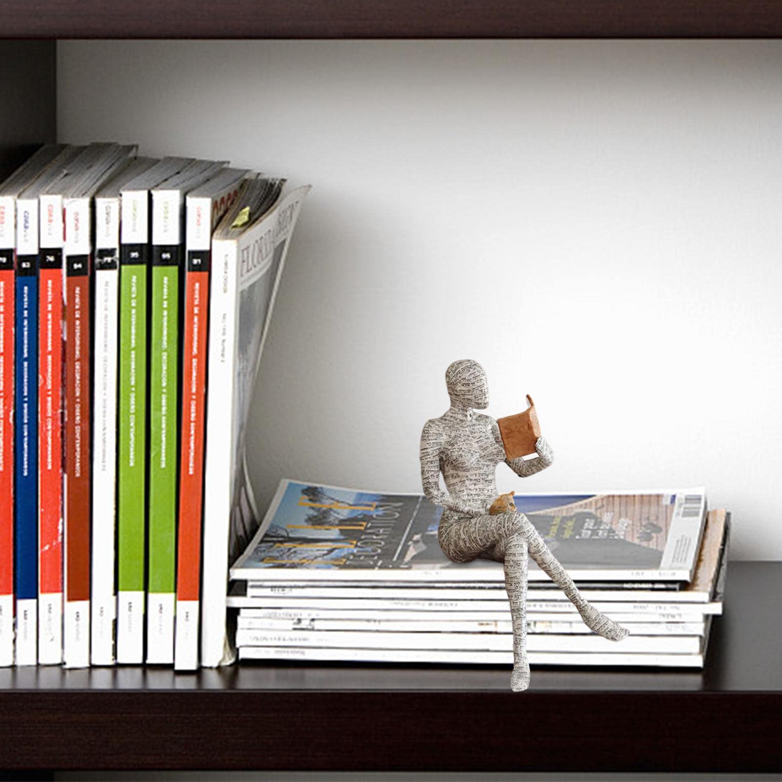 Statue Femme Lisant - Décoration Abstraite Moderne - Résine - Pour Étagère Bureau Salon - Cadeau Intellectuel