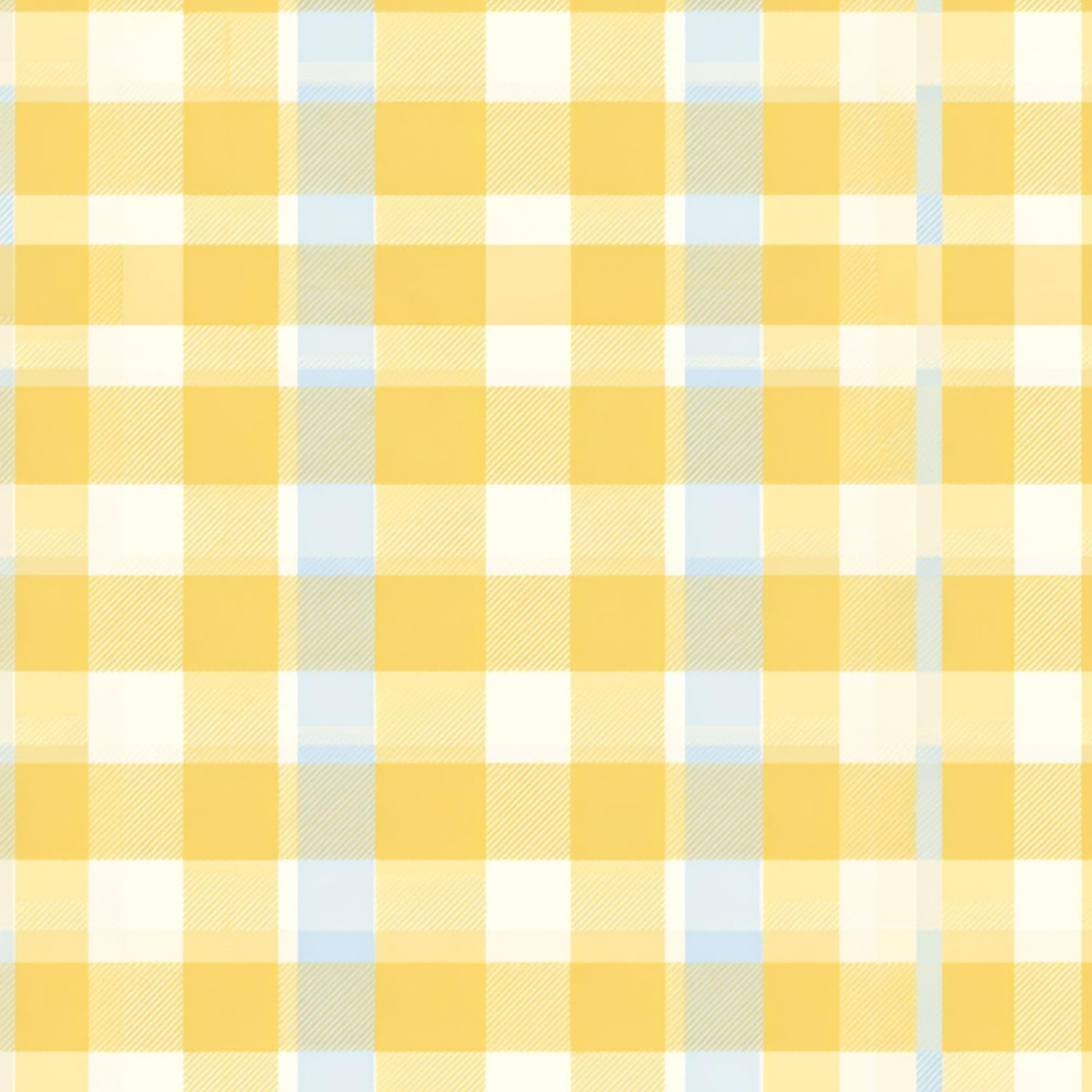 Deruinvaio Multi2 Self Adhesive Feature Removable Yellow Gingham Fabric Square Checkered Seamless Texture Peel And Stick Vinyl Wallpaper Roll, Sticky Lining Paper For Bedroom, Living Room, Kitchen Walls
