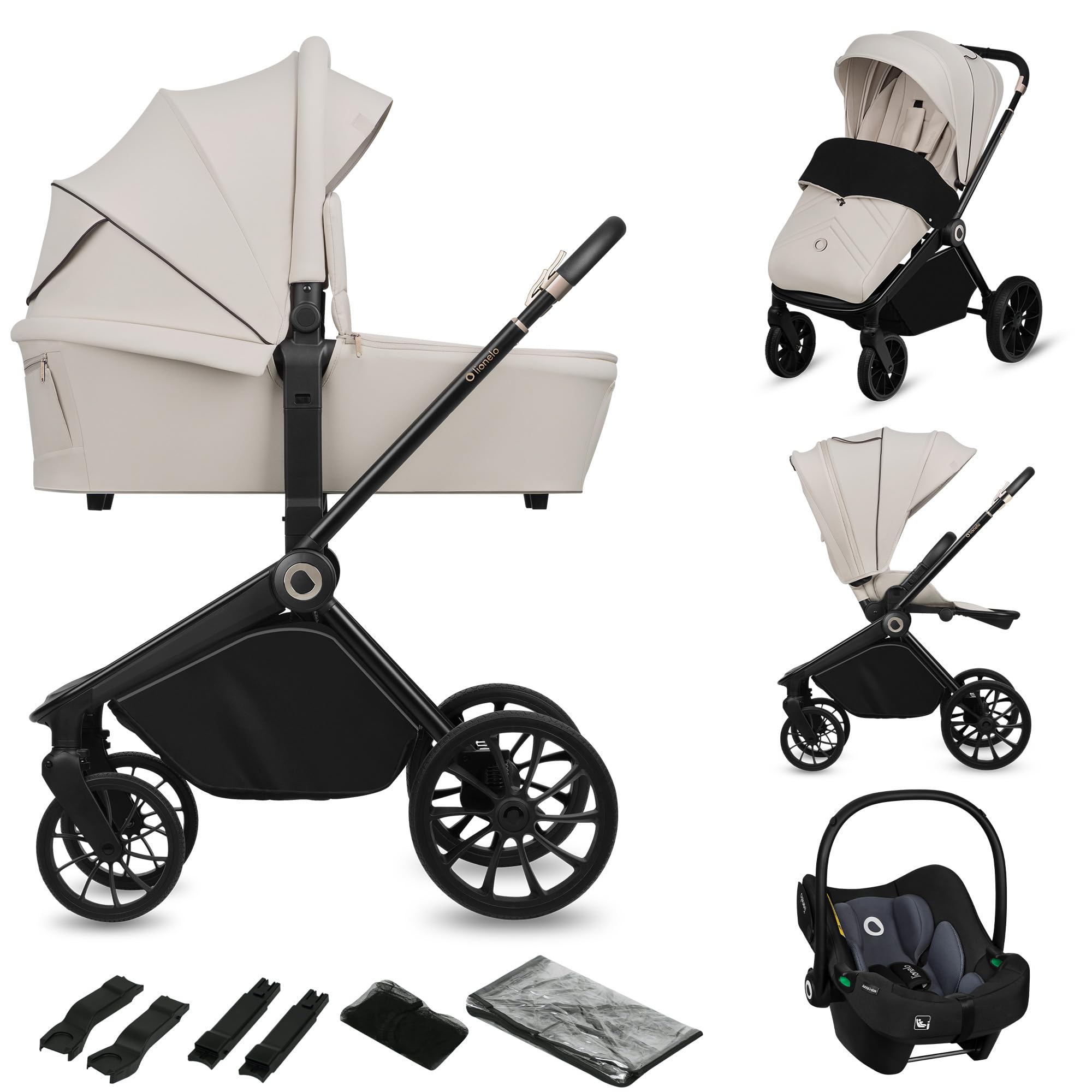 LIONELO MIKA PLUS 3-in-1: Multifunktionaler Kinderwagen (Babywanne, Kindersitz, Buggy)