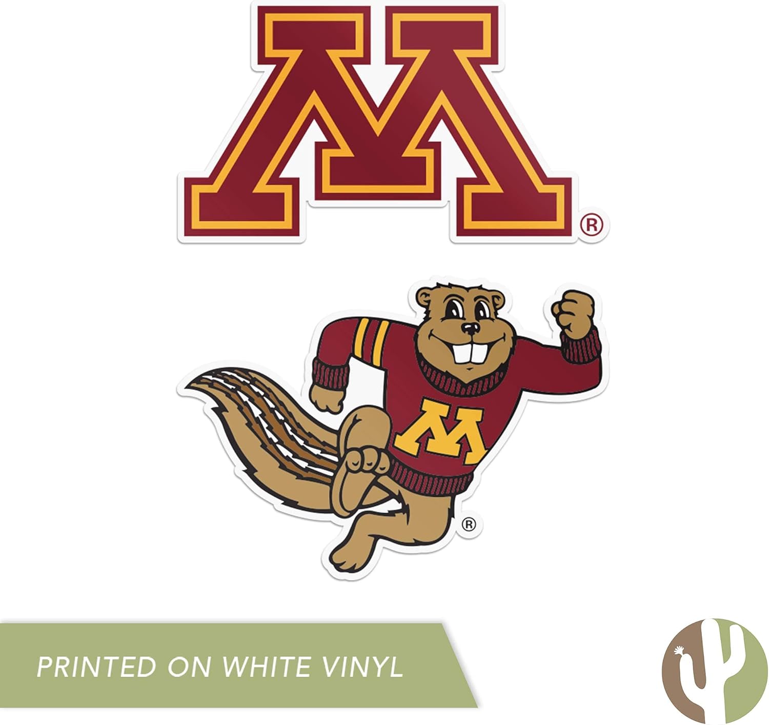 Desert Cactus University of Minnesota Golden Gophers Sticker Vinyl Decal Laptop Water Bottle Car Scrapbook (4 Inch Set V1) - Image 6