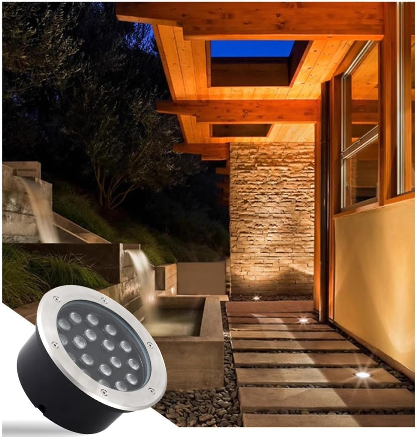 地下ライト LED - 地上スポットライト、IP66防水屋外埋め込みスポットライト、12V景観ランプ、パティオの通路、庭、芝生の歩道