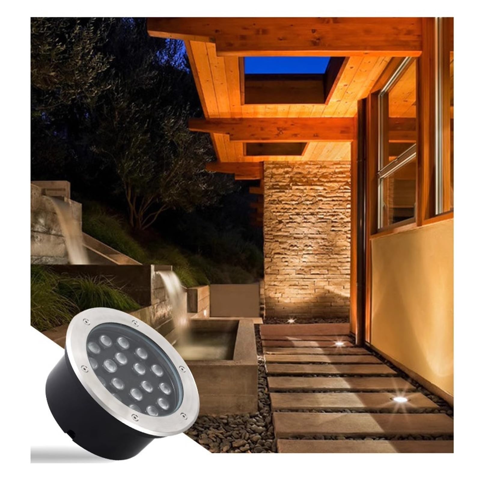 Oświetlenie podziemne LED-reflektory wpuszczane,wodoodporne IP66,zewnętrzne,wpuszczane,12 V,lampa ogrodowa,do patio,ścieżek,trawników,chodników,tarasów,wpuszczane w ziemię (niebieskie,1