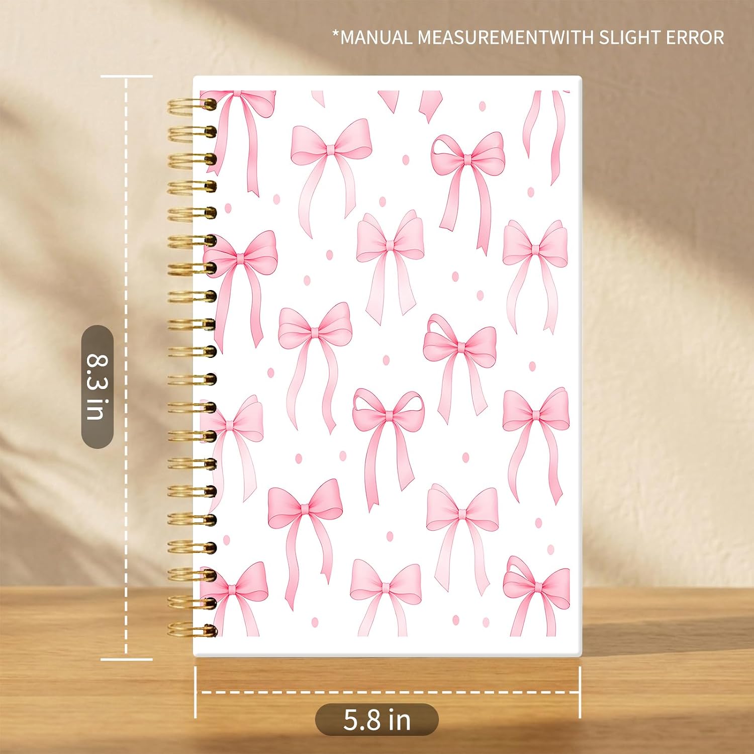 Spiral Journal Notebook, Cute Hardcover Lined Notebook for Work & Note Taking, Funny College Ruled A5 Notebooks 60 Pages for Women Men Pink Red Bowties image 4
