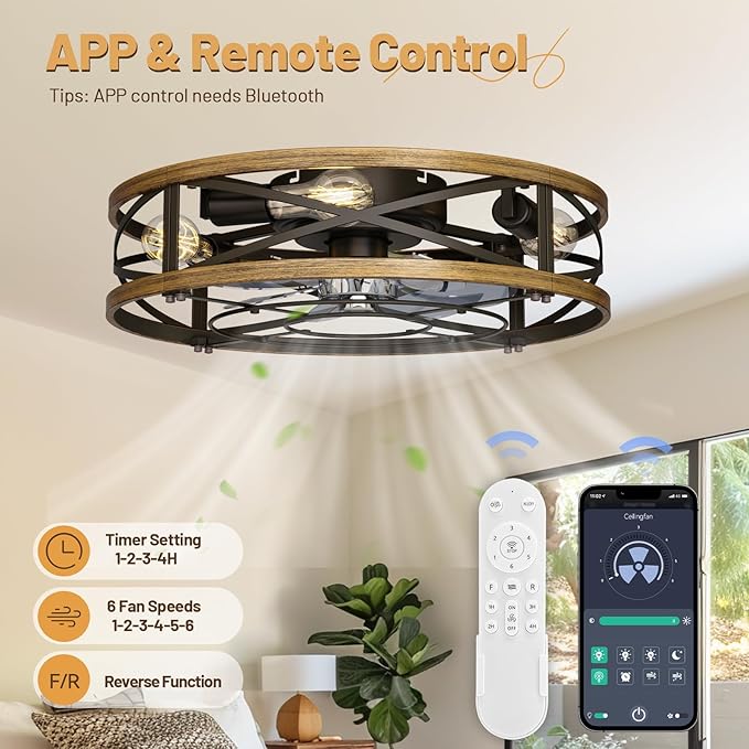 Ventilador de Techo 20 Pulgadas Con Luz, 6 Velocidades y Con miniatura 3