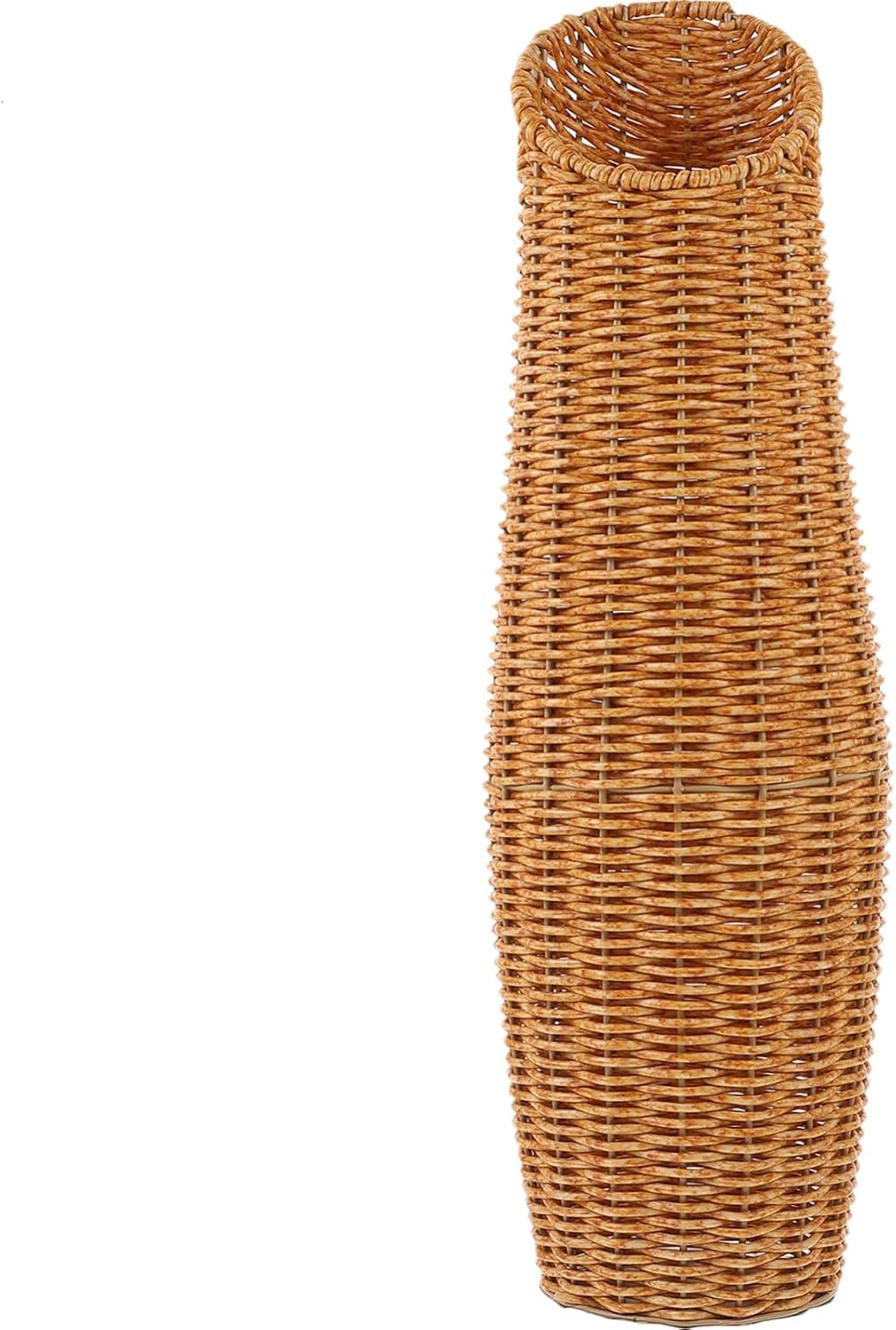 PRETYZOOM Imitation Rattan Floor Vase 16.53X5.11X5.11In Tall Wicker Flower Vase for Home Office Decoration with Dried Artificial Flowers Holder
