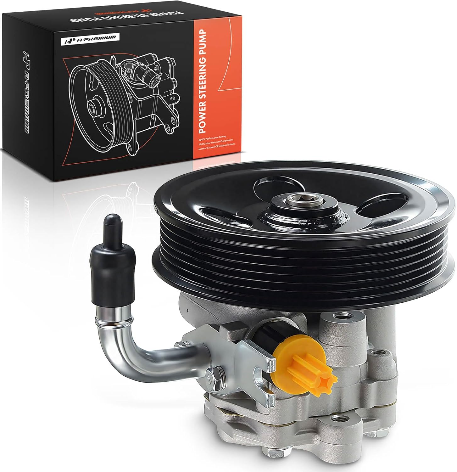 A-Premium Power Steering Pump, with Pulley, Compatible with Hyundai Sonata 2006 2007 2008 2009 2010, L4 2.4L, Replace # 571003K000