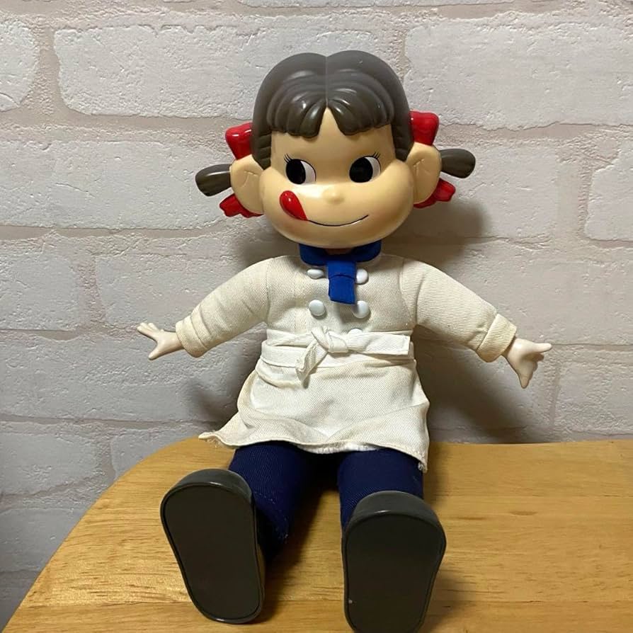 ペコちゃん フィギュア　昭和レトロ　ネジ2個 首振りペコちゃん ブリキ台座 頭ネジ2本 80年代 人形