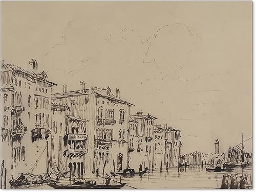 Póster de dibujo arquitectónico de ciudad europea, boceto vintage, arte estético de pared, pintura minimalista antigua en lienzo para decoración de