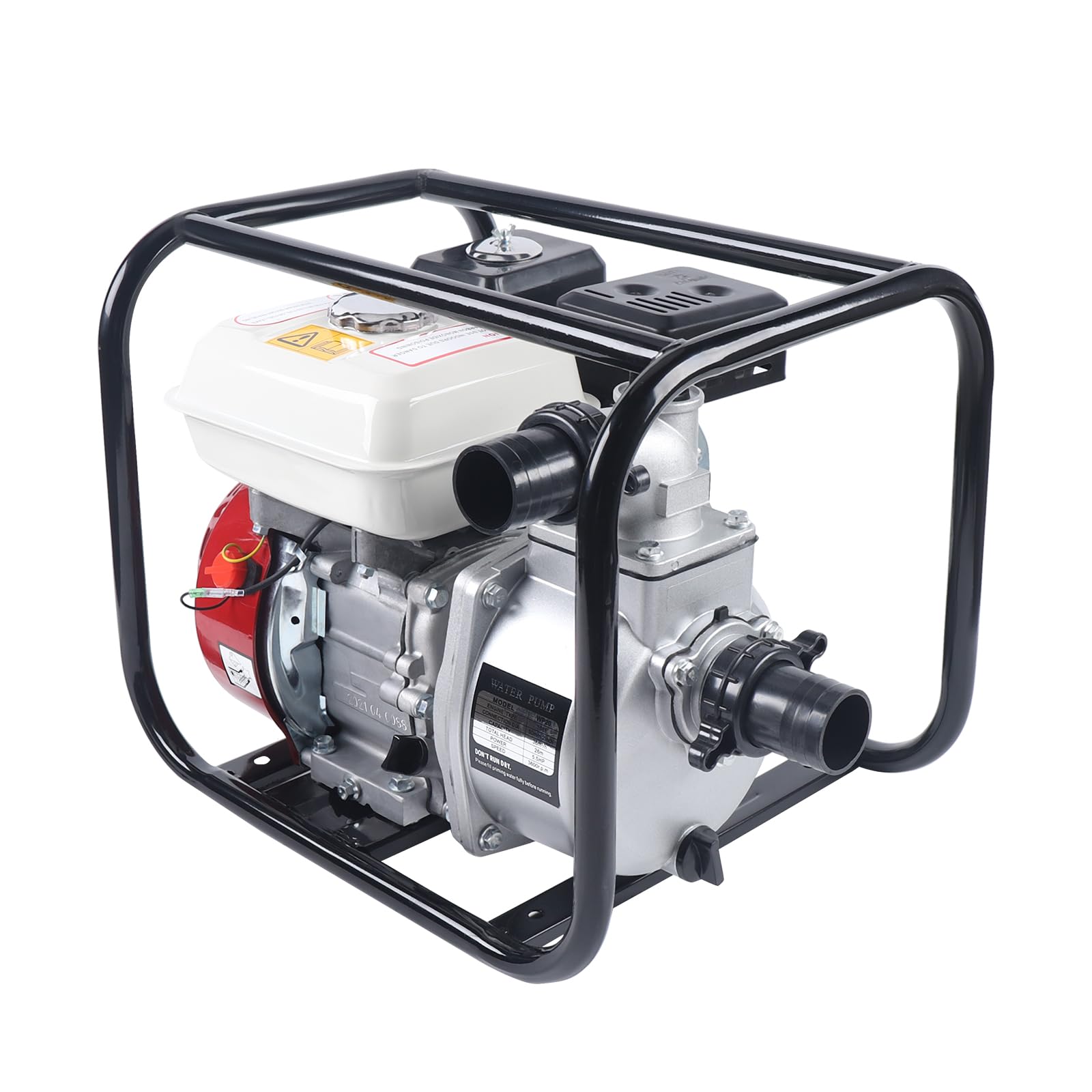 210cc 6.5HP Petrol Engine Water Pump with Large Fuel Tank 4 Stroke High Power Petrol Engine Dirty Water Pump for Garden Irrigation, Fish Pond Cleaning and Swimming Pool Cleaning