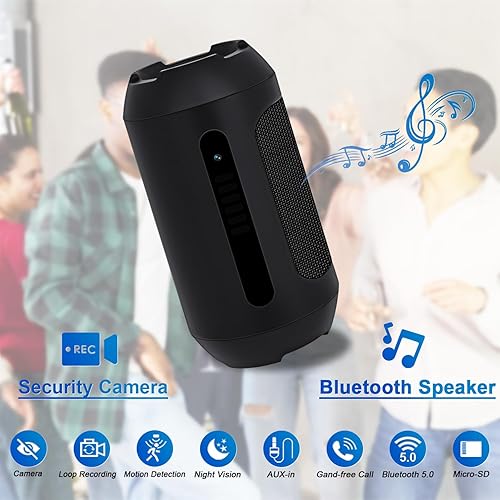 Miniatura 2 de Cámara de seguridad de 128 GB, 1080P, altavoz Bluetooth, cámara para seguridad del hogar, detección de movimiento, negro
