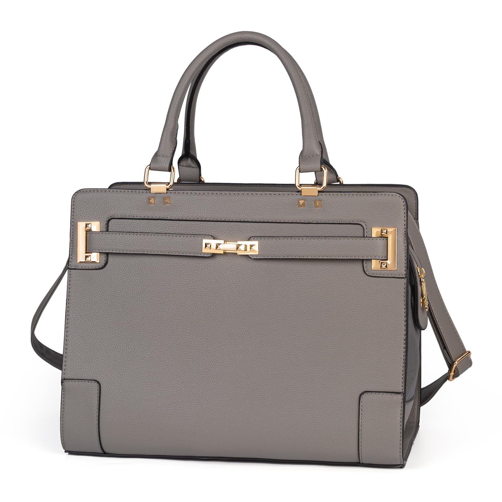 Stylish Pet Carrier Purse Leather Bag for Small Dogs Cats Puppy,Airline Approved Soft-Sided Carriers (Elephant Grey)