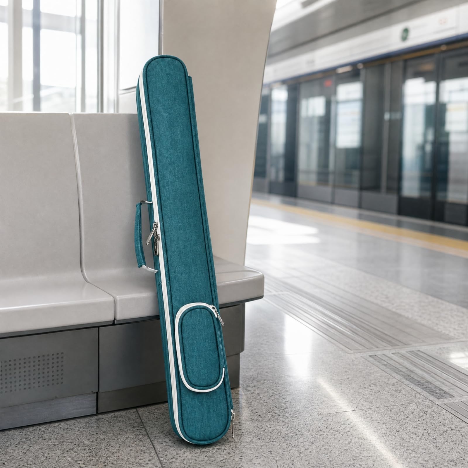 Funda Flauta con Asa y Correa Ajustable Acolchado Bolsa Flauta Resisn para Ensayos, Actuaciones