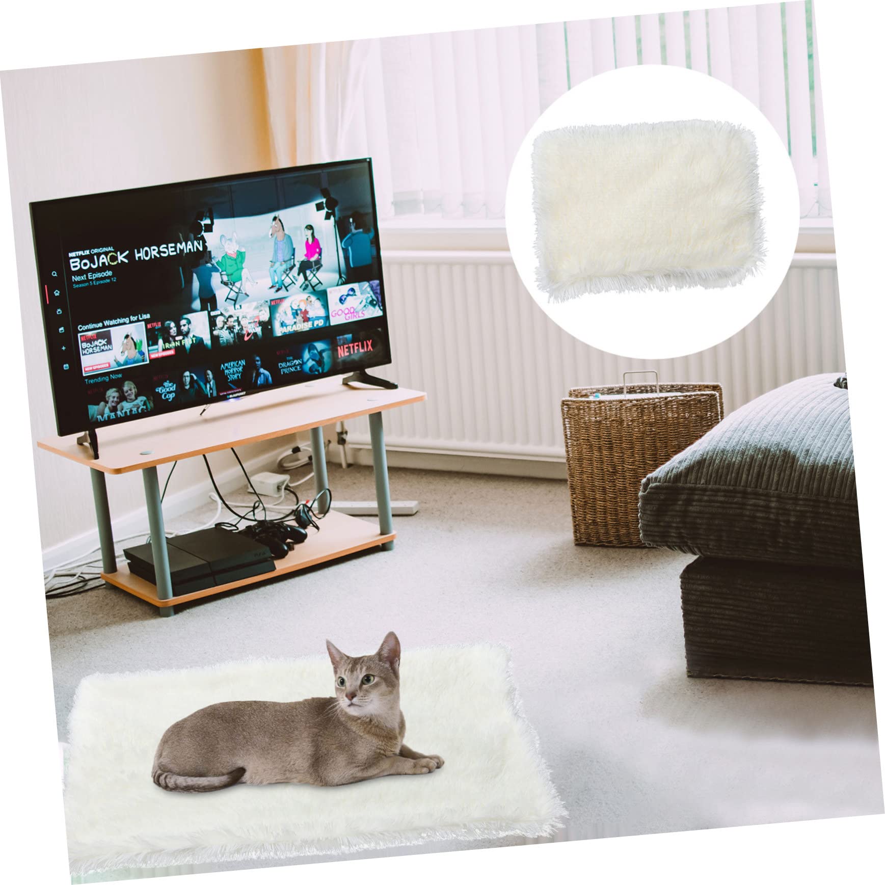 POPETPOP Plush Mat Blanket for Dogs and Cats Soft Fleece Cushion for Indoor and Outdoor Use Comfort for Pets