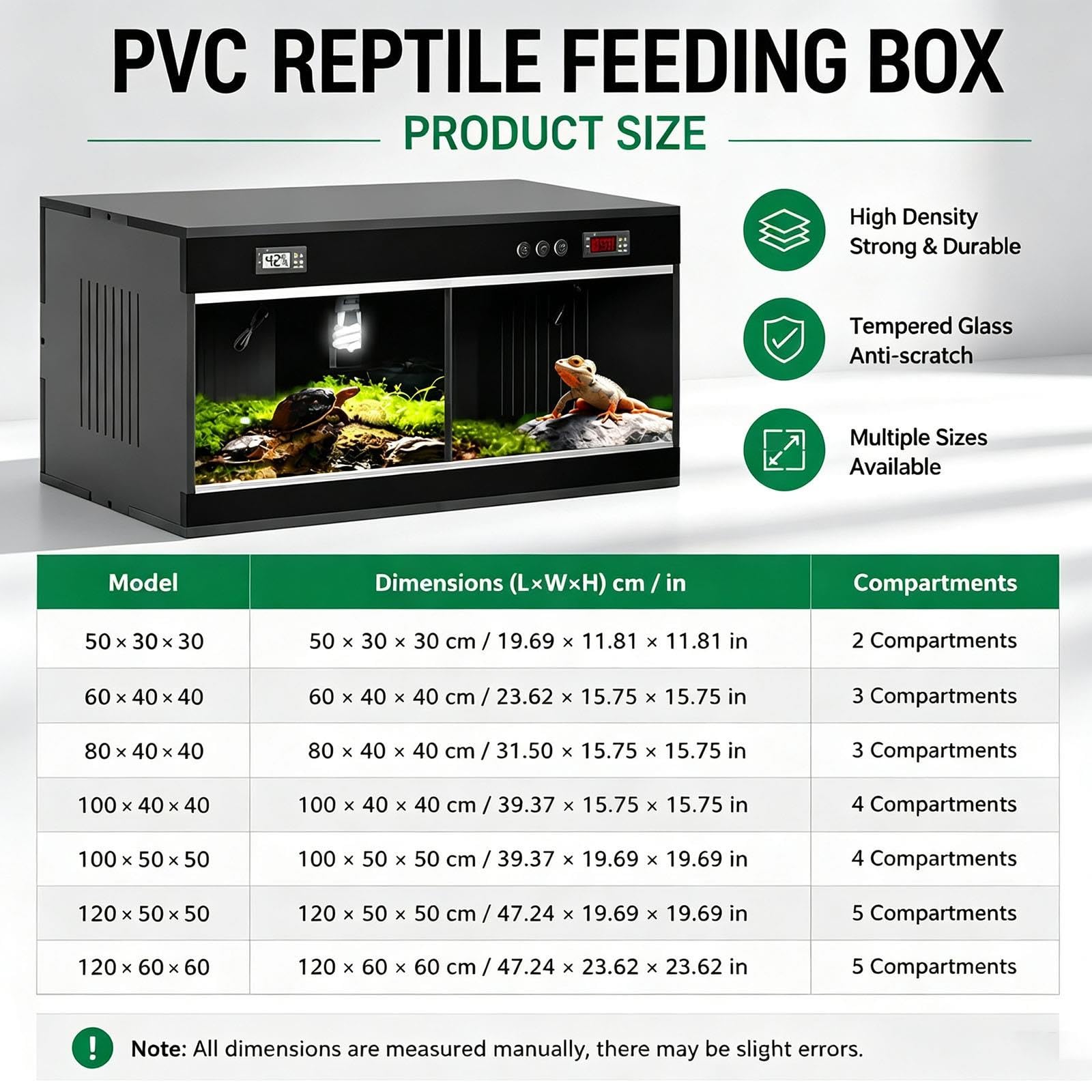 Terrarium PVC dla Gadów z Podwójnym Termostatem Cyfrowym