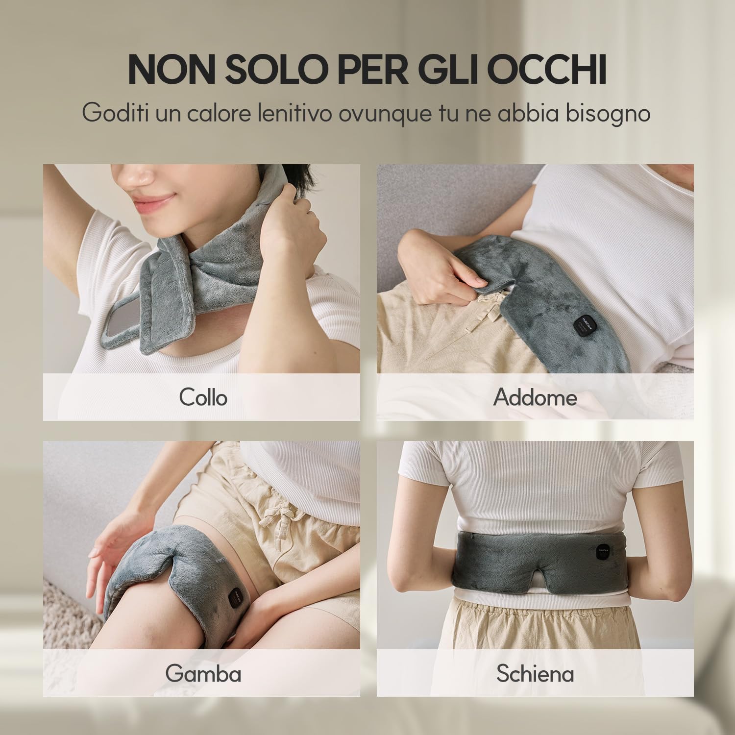 HubiCare - Mascherina per occhi riscaldata per occhi asciutti e relax, 3 livelli di calore con timer di spegnimento automatico, confortevole tessuto felpato, portatile e regolabile per casa, viaggi