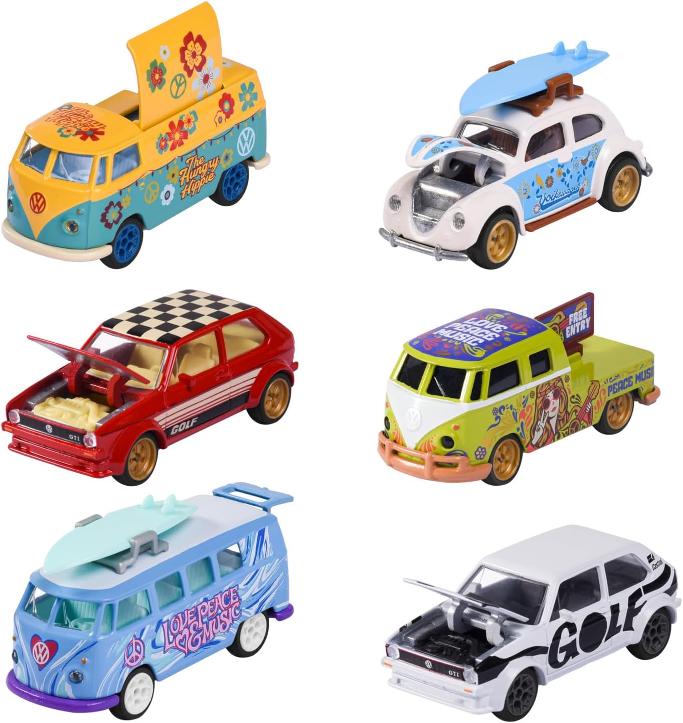 Majorette Volkswagen Deluxe Cars - Random Selection of 1 of 6 Different Toy Cars