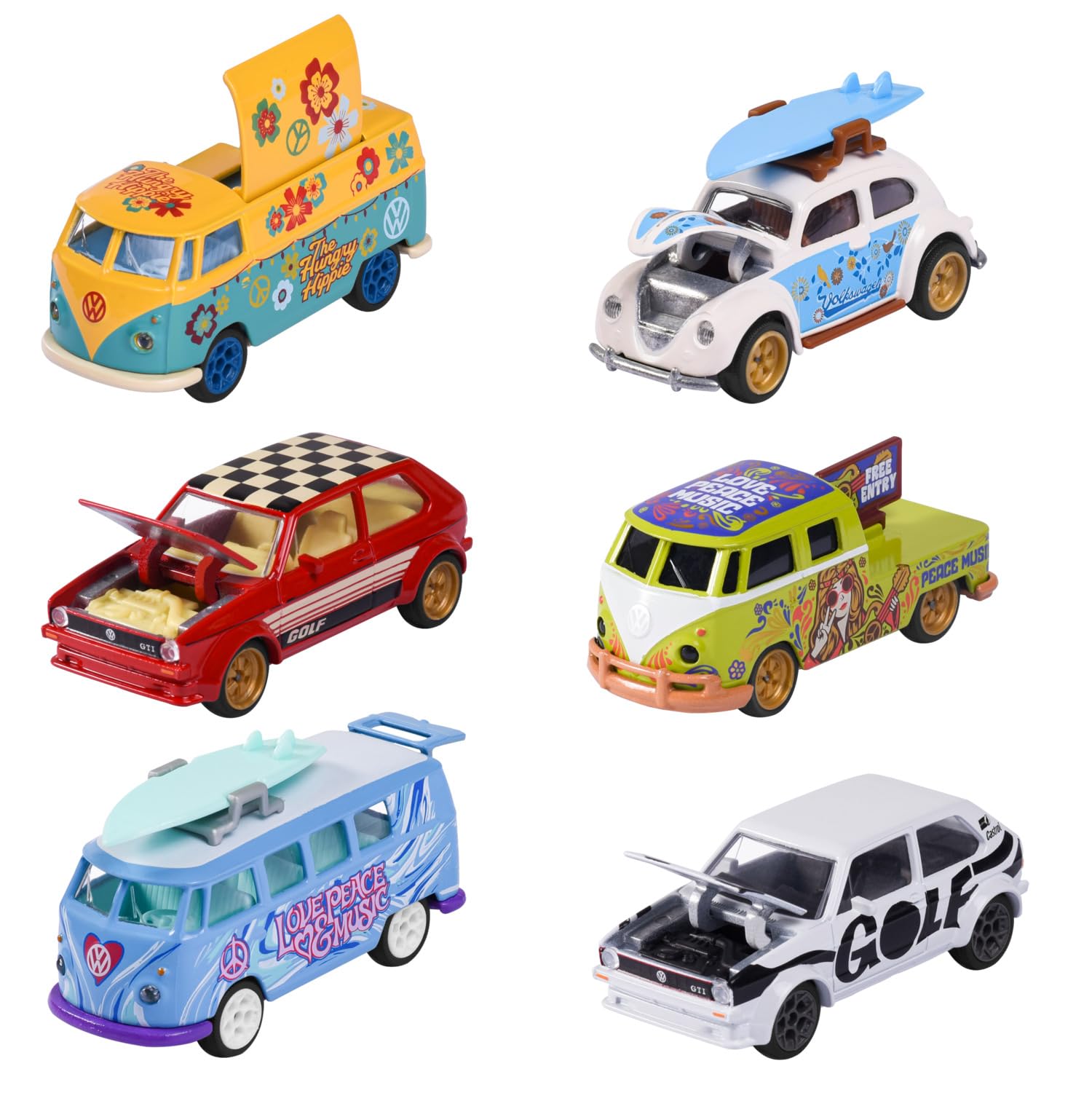 Majorette Volkswagen Deluxe Cars - Random Selection of 1 of 6 Different Toy Cars