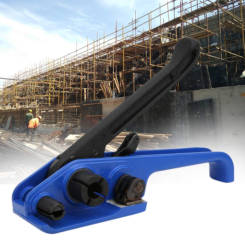 Tenditore e sigillatore per reggia, strumento per fascette in PP/PET per reggette in plastica PET per l'imballaggio di articoli di medie e piccole dimensioni(Blu, Set da 2 pezzi)