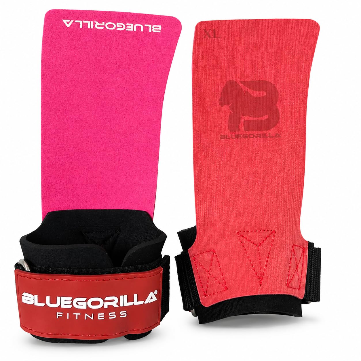 BLUEGORILLA Hybrid Force - Guanti Crossfit con massima aderenza con o senza magnesio, impugnature ibridi per ginnastica e calistenia, protezione senza fori, polsino in neoprene CR + portachiavi in