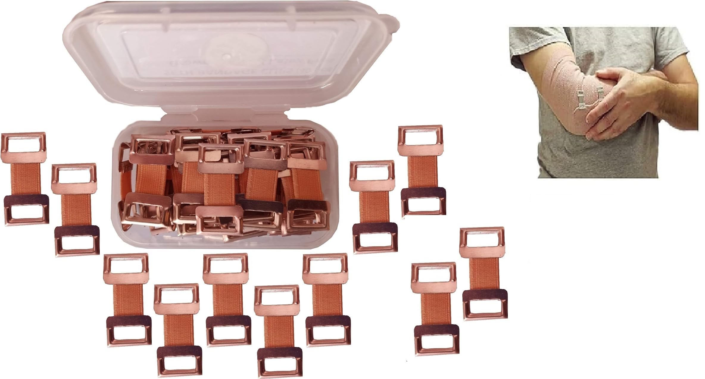 RARE OCEANS Elastic Cotton Crepe Roll Support Closure Brown Clips(Qty of 35 nos)-image-7