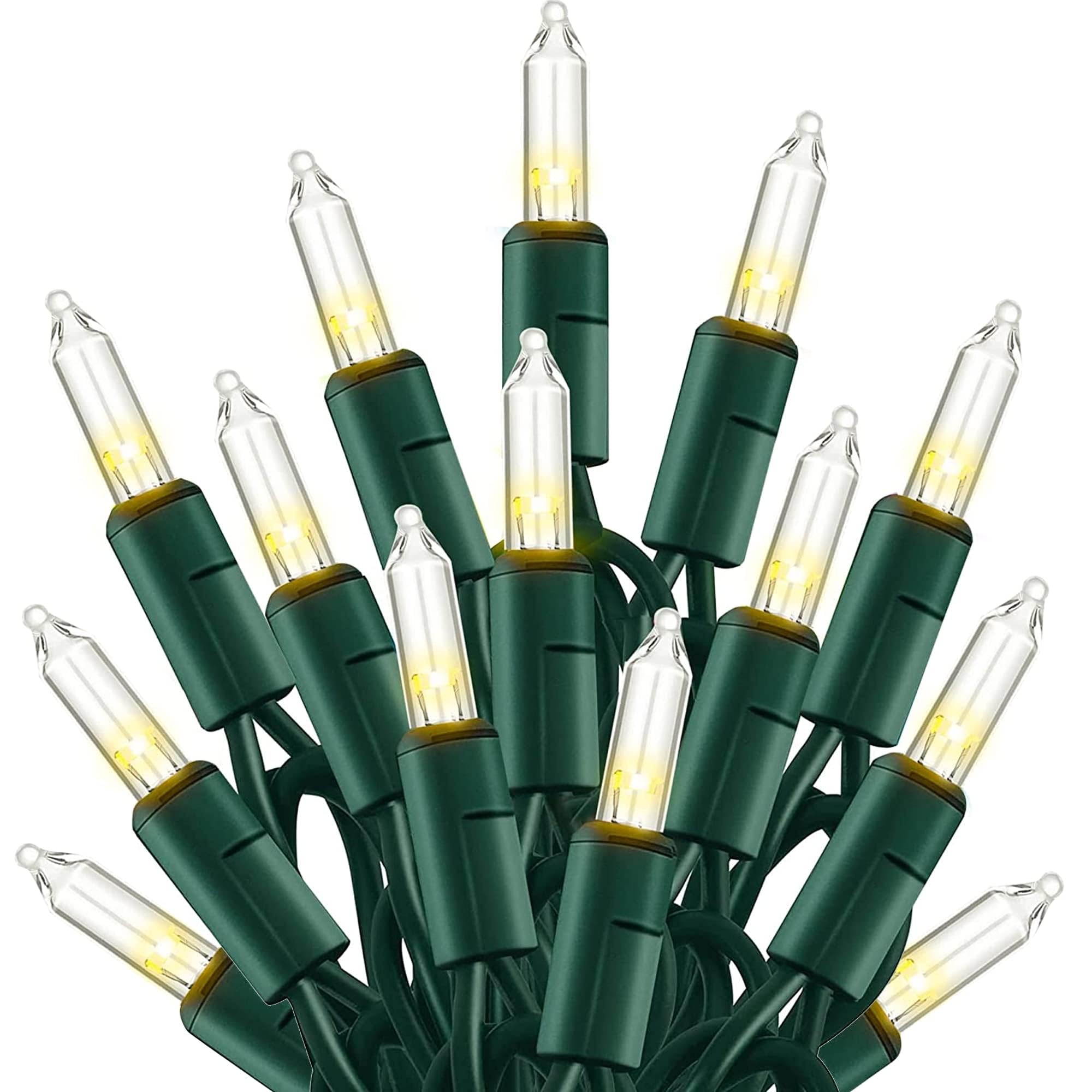 TW SHINE Warm White Christmas Lights Outdoor, 20FT 100 Count Incandescent Christmas Light Indoor, Waterproof Christmas Tree String Lights for Xmas DecorationsTW SHINE Warm White Christmas Lights Outdoor…