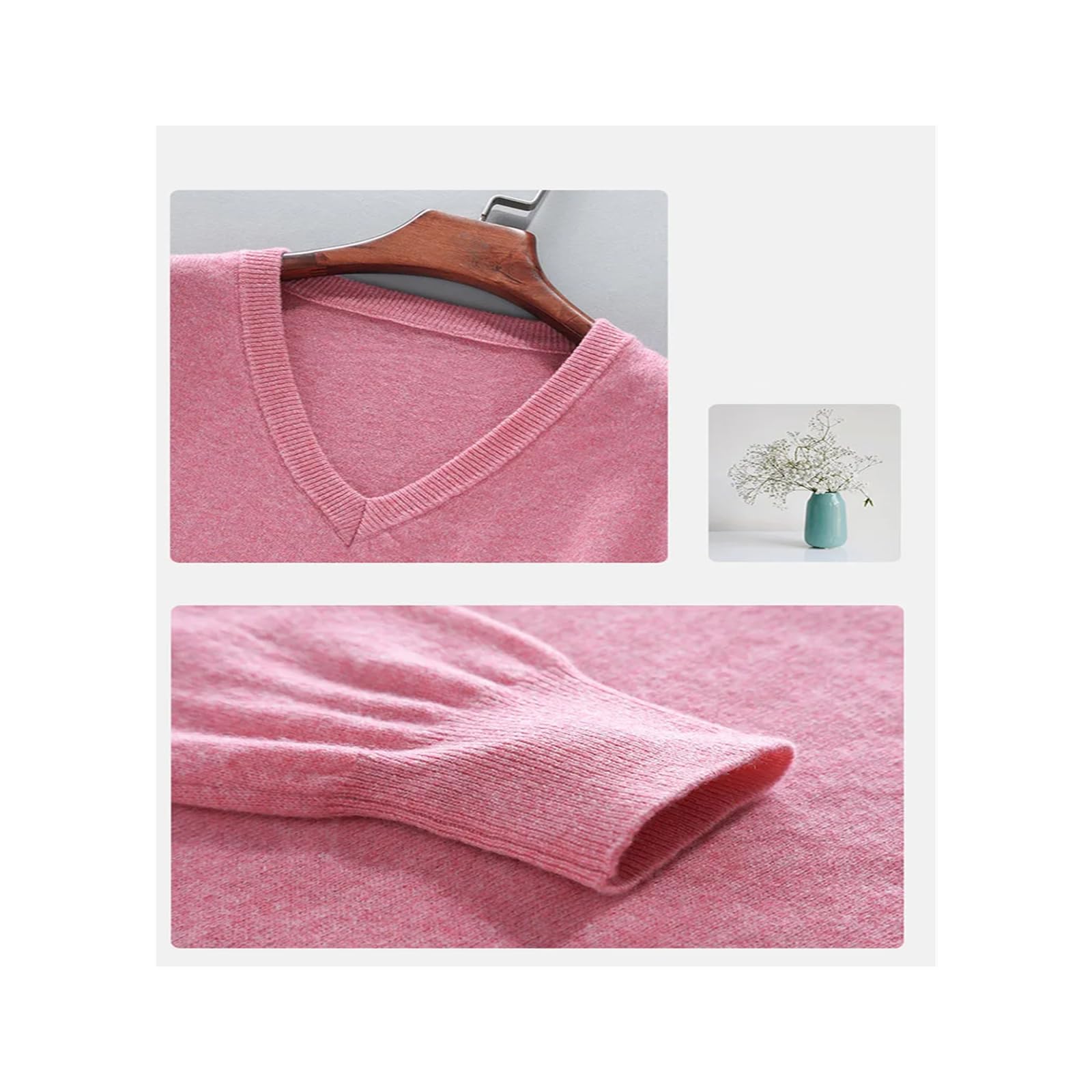 MdybF Jersey de Hombre Jerséis Masculinos Vneck Jerséis De Manga Larga Ropa Estándar Jerséis De Punto Masculino