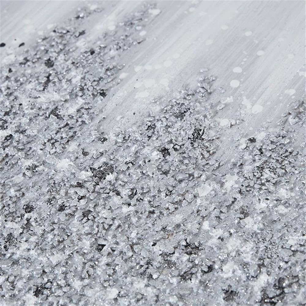 Pemberly Row Hand Embellished Canvas Wall Art Set, 22" W x 28" H Each, Silver Glitter Finish, Natural Rock and Stone Texture, Contemporary Design, Easy Hanging D-Rings, Set of 2 for Home Decor