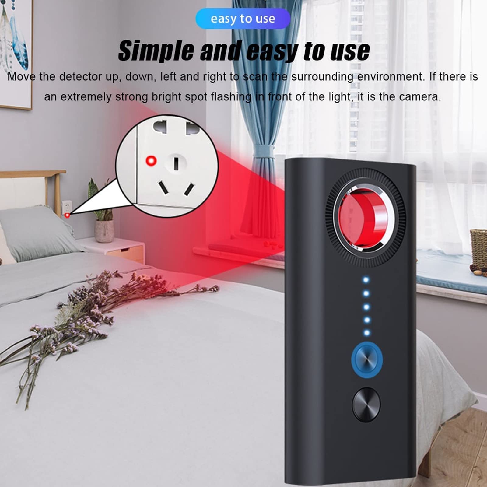 Détecteur Caméra Espion Lulalula - Anti-Surveillance Portable, LED Infrarouge Pour Hôtel Et Bureau
