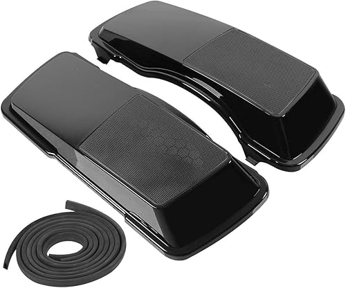 Miniatura 5 de TCMT Tapas de altavoz de alforja color negro vívido para Harley CVO Road King Road Glide Electra Glide Street Glide Ultra Classic 1993-2013