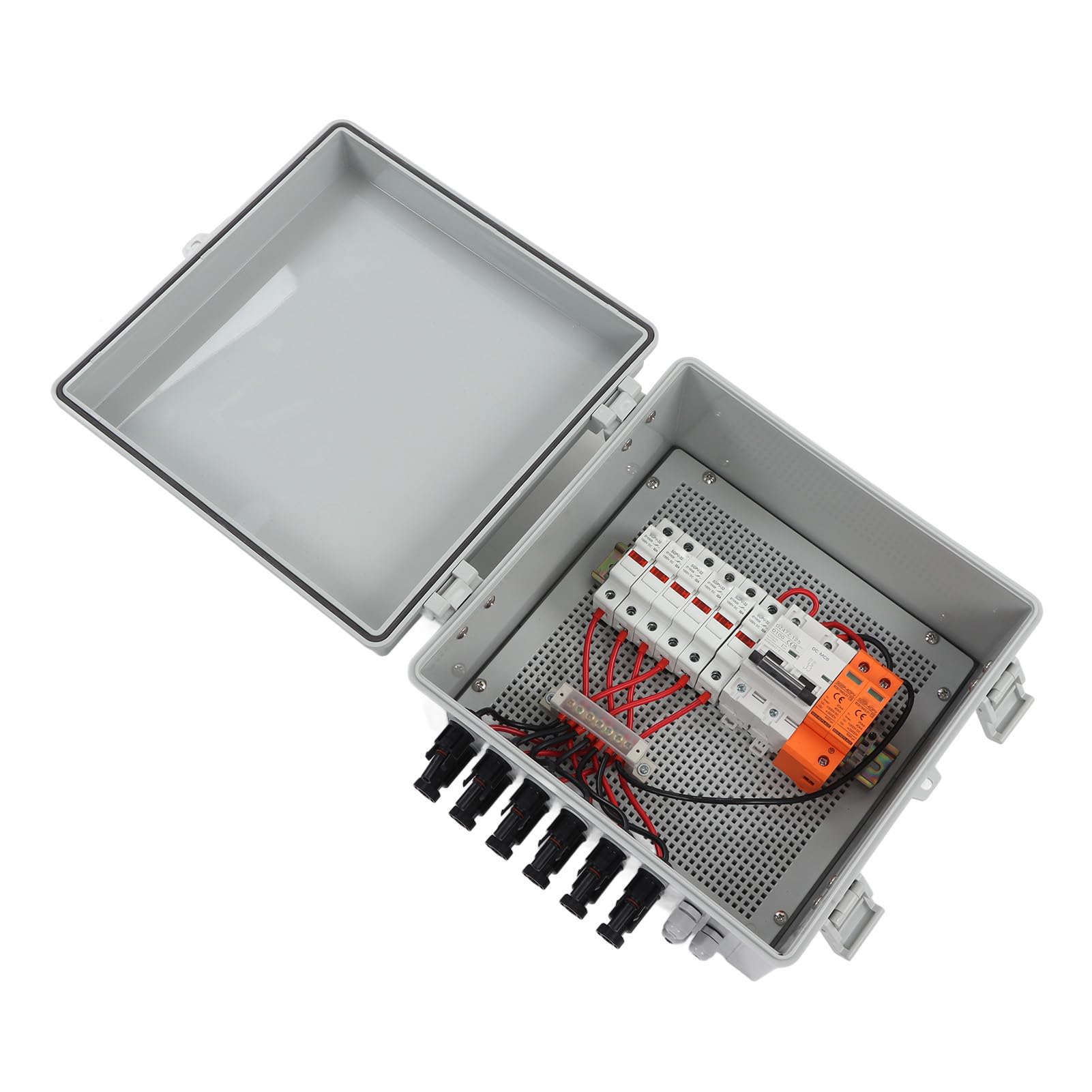 LiebeWH PV-Kombinationsbox, 6 Strings mit Leistungsschalter, PC-Material, Solarpanel-Kombinationsbox, Überlastschutz für Solarstromanlagen, 1000 V, 15 A