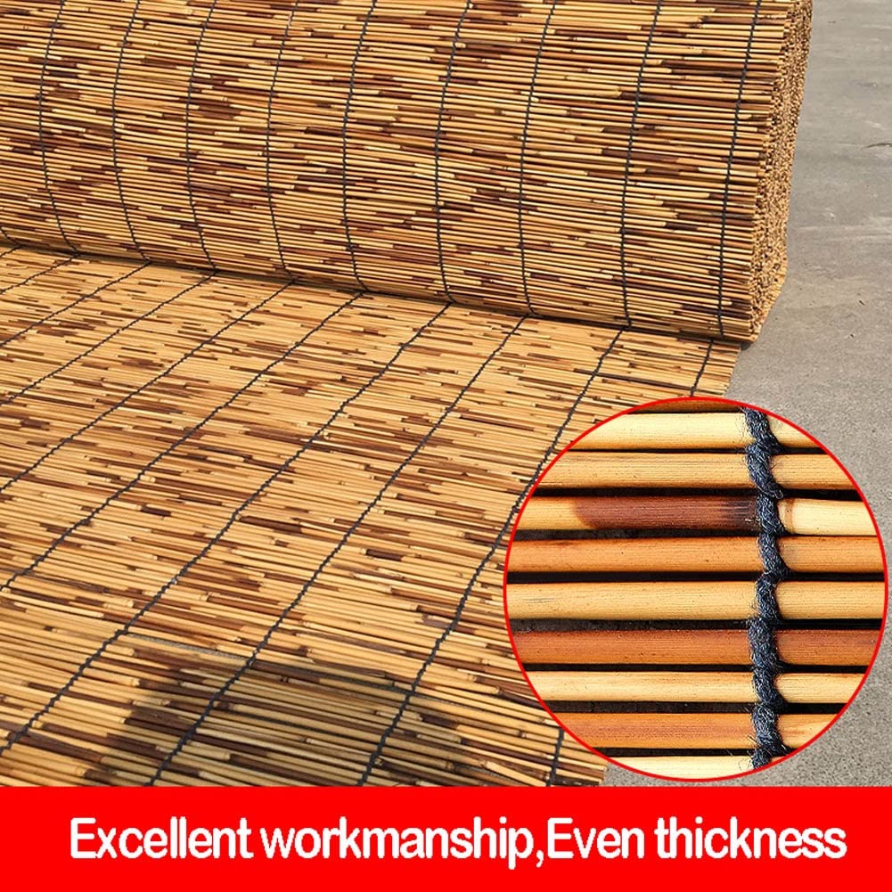 Naturalne Bamboe Rolgordijn, Riet Roman Rolety dla Binnen/Buiten/Tuin/Ramen, Drewniana Zasłona Okienna, Carbonized Color (Size : WxH60x160cm(24x63inch))