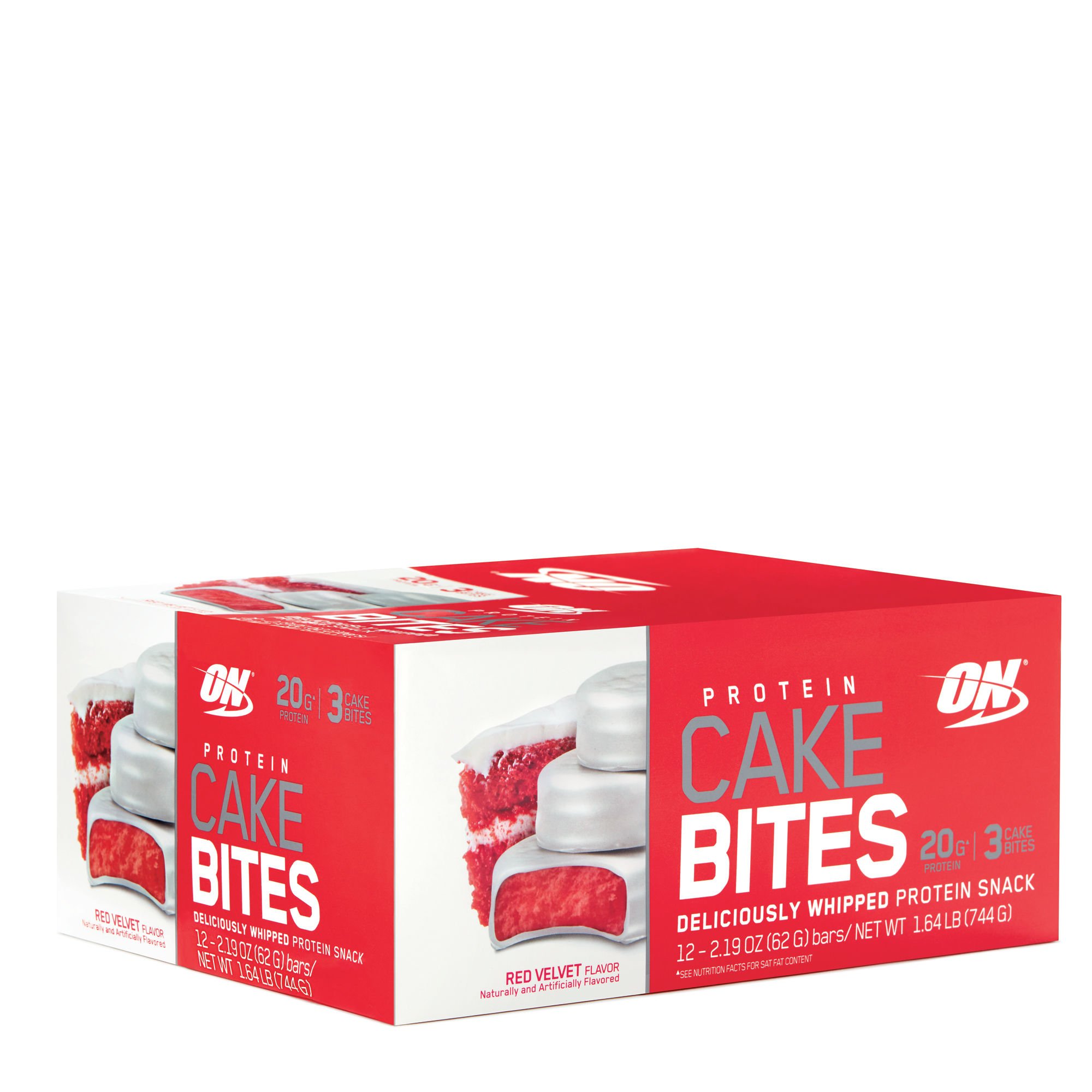 Optimum Nutrition Protein Cake Bites, Whipped Low Sugar Protein Bar, Flavor: Red Velvet, 12 Count Red Velvet 12 Count