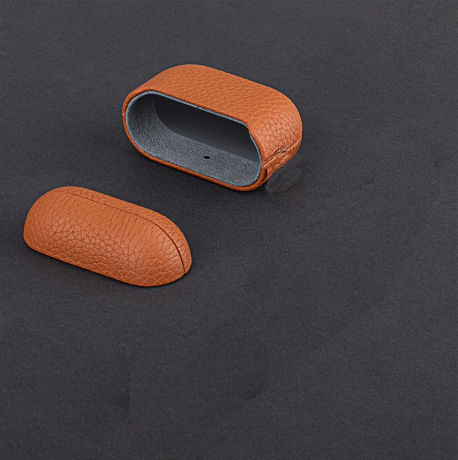 Custodia In Vera Pelle Per AirPods 4 Con Cancellazione Attiva Del Rumore - Design Litchi, Ricarica Wireless, Kit Pulizia Incluso