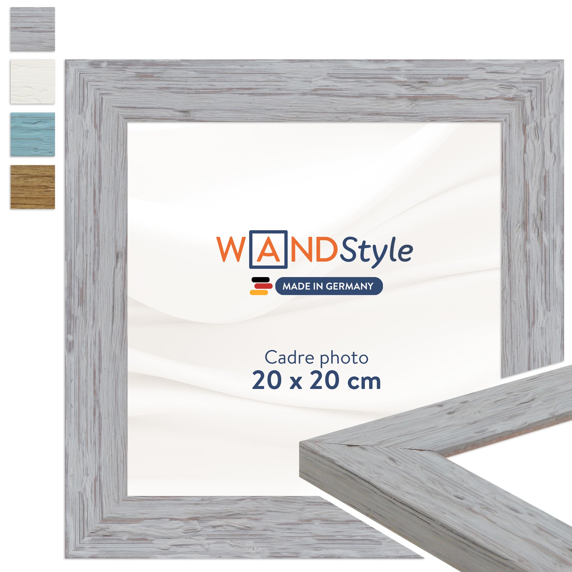 Cadre photo bois rustique 20x20 de fabrication allemande H750