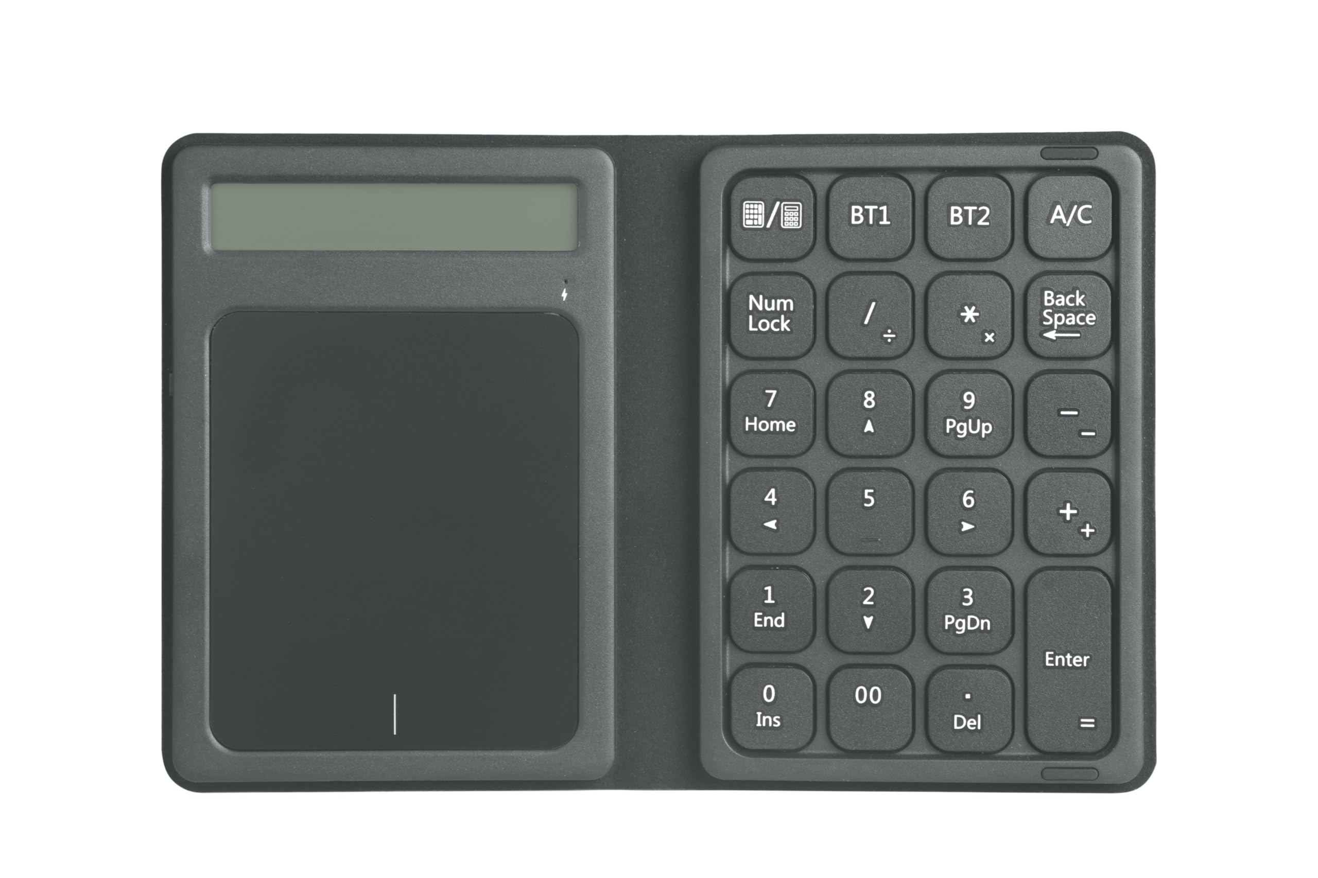 LuolaProject Foldable Wireless Numeric Keypad with Touchpad Rechargeable Bluetooth trackpad Multi Calculater numberic Keyboard