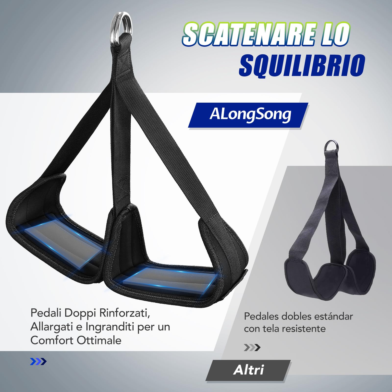 ALongSong Elastici Fitness Resistenza per Trazioni con 4/5 Fasce, Intervallo di Elastico Fitness da 80-320Lbs/80-400Lbs e Piattaforme per i Piedi Regolabili per Allenamento Palestra