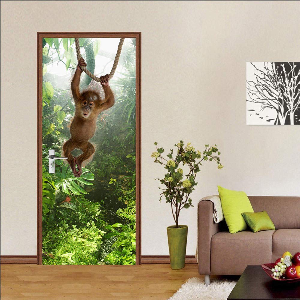 Papier Peint 3D Jungle Animaux M8690 – Autocollant, Amovible, Adhésif, Style Mural Romy