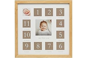 My First Year Picture Frame: Baby's First Twelve Months Photo Collage and Gender Neutral Keepsake