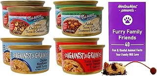Against the Grain Canned Wet Cat Food - 4 Flavor Sampler (2) Each: Shrimp Daddy Tuna Salmon, Aloha Tuna Seaweed Crab, Chic...
