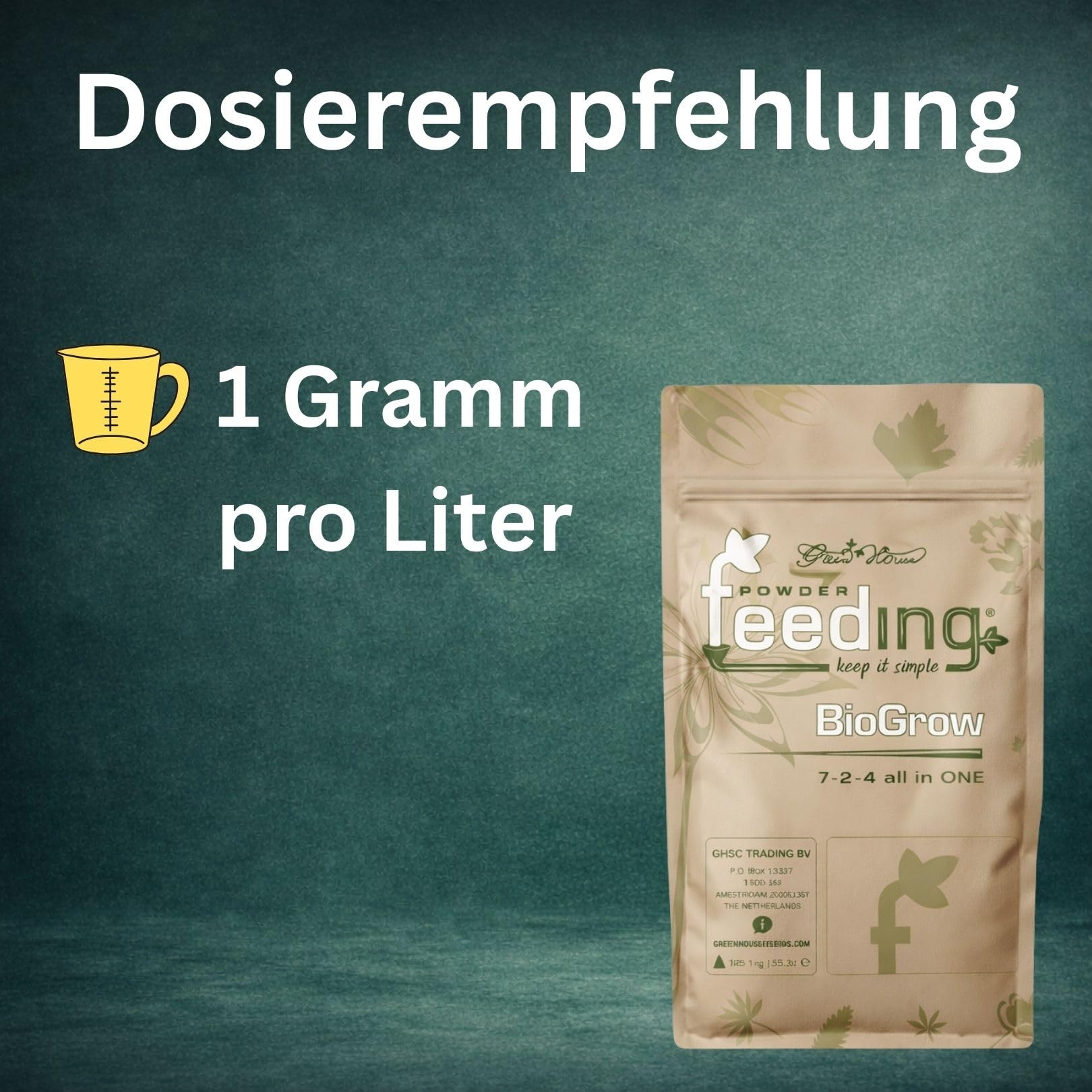 Weedness Green House Feeding Bio Grow 2,5 Kg - NPK Dünger Grow Anbau Indoor Erde Flüssigdünger Organischer Bio