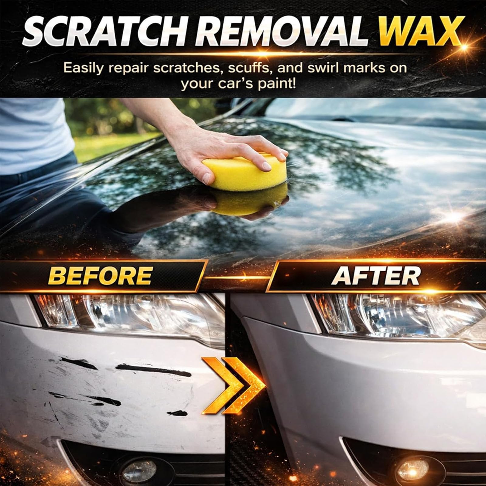 Jeeeun Car Scratch Remover Wax, 2026 Vehicle Scratch Repair Paste, Universal Car Scratch Removal Kit with Wipe and Sponge (1pcs) — view 2