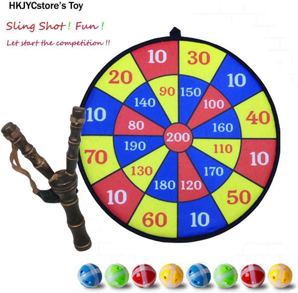 Wooden Crotch / Fork / Sling Shot with 3 Pieces Target Balls with Score Board